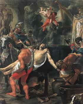 夏爾 勒 佈倫 Martyrdom of St John the Evangelist at Porta Latina